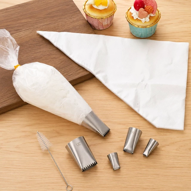 Alt view image 7 of 7 - 21PCS Extra Large Piping Tips and Bags Set, Frosting Piping Kit | Stainless Steel Jumbo Frosting Nozzles with 15 Disposable Pastry Bags for Churros Cupcake Cake Decorating