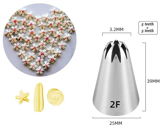 Alt view image 5 of 6 - 1M 2D 2F Piping Tips Set, Large Icing Tips for Cake Rosettes & Flowers