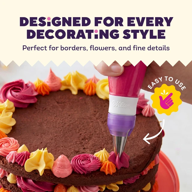 Alt view image 3 of 7 - Master Cake Decorating Piping Tips Set, 55-Piece with Case | 55-Piece Stainless Steel Tip Set with Storage Case for Piping Rosettes, Stars, Leaves & Borders on Cakes & Cupcakes