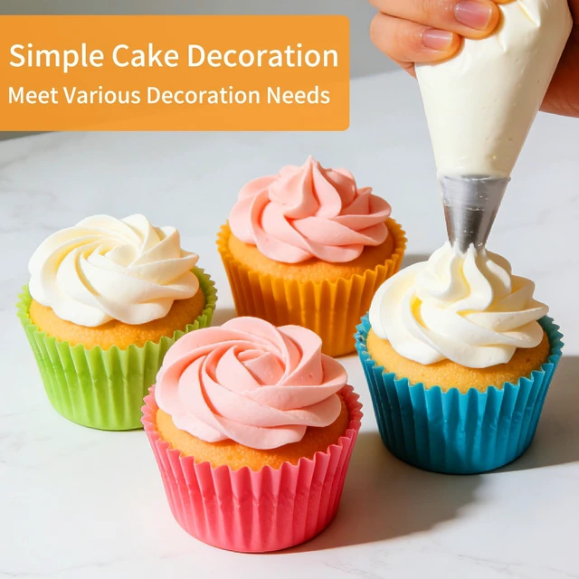 Alt view image 4 of 7 - 5 Pcs Large Piping Tips,Frosting Icing Tips for Cupcakes | Cake Decorating Tools,Stainless Steel Piping Tip for Cupcakes, Cake, Cookie and Decorating