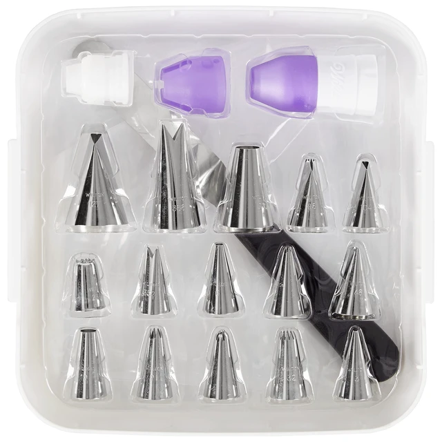 Alt view image 3 of 7 - Decorating Essentials Frosting Piping Kit with Storage Box, Cake & Cupcake Decorating Set, 33 Piece Set