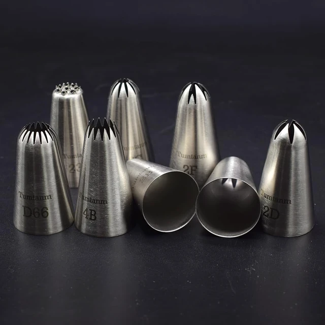 Alt view image 4 of 6 - Tumtanm 8 Pack Large Piping Tips, Seamless Stainless Steel Icing Piping Nozzle Tip Set, Cake Decorating Tools for Baker