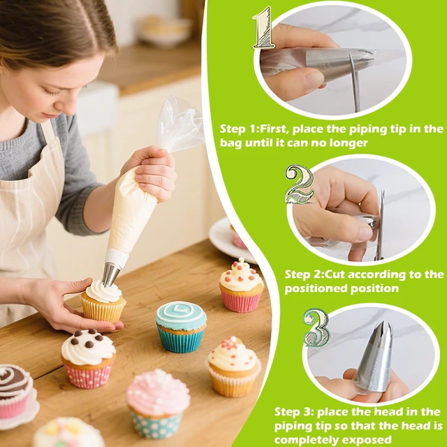 Alt view image 5 of 6 - 1M Piping Tips Set, 5-Piece Large Star Cake Decorating Tips | 5 Matching 1M Large Star Tips for Swirls, Rosettes, Shells and Borders on Cakes, Cupcakes and Cookies