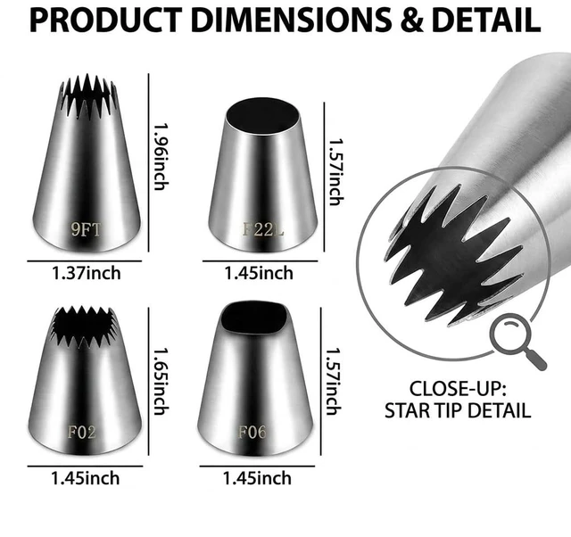 Alt view image 2 of 7 - 28PCS Large Piping Tips Kit with 4 Jumbo Frosting Nozzles | 20 Disposable Bags, Includes Ties & Brush, For Churros & Eclairs, For Cupcakes & Macarons, 18in Bags