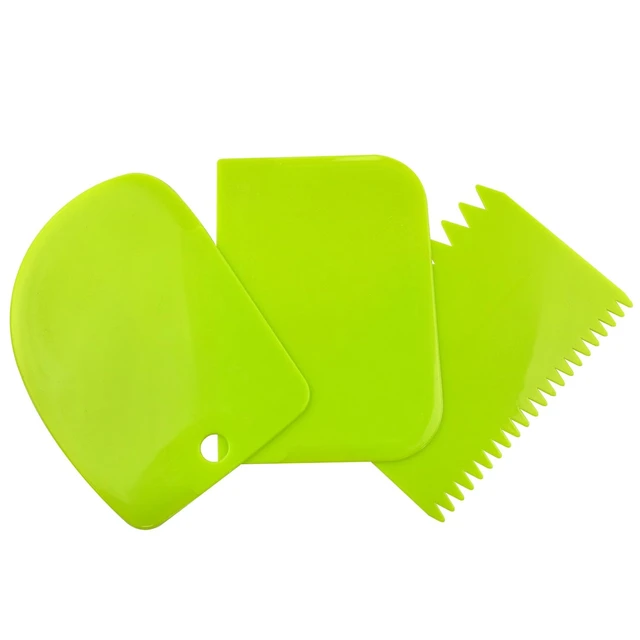 Alt view image 2 of 7 - 7 Piece Plastic Paint Scraper Tool Set for Texture Art | Color Coded Shapes; Flexible Polypropylene; Palette Knife Edges; Hanging Hole Storage; for Paint, Clay, Plaster and Cream