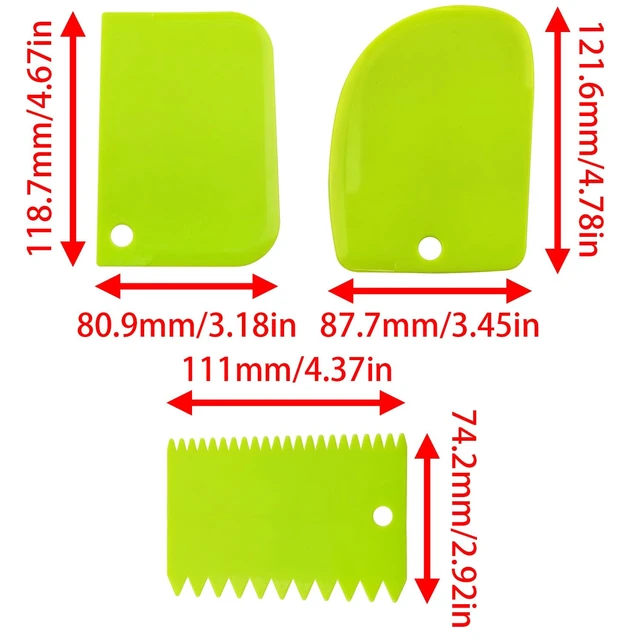 Alt view image 4 of 7 - 7 Piece Plastic Paint Scraper Tool Set for Texture Art | Color Coded Shapes; Flexible Polypropylene; Palette Knife Edges; Hanging Hole Storage; for Paint, Clay, Plaster and Cream