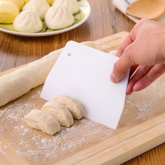 Alt view image 5 of 7 - 3 Piece Plastic Dough Scraper, Food Grade Trapezoidal Bread Scraper Bowl Scraper Set Multipurpose Kitchen Food Scraper for Bread Cake Fondant Icing Cream Pizza Making Size L M S