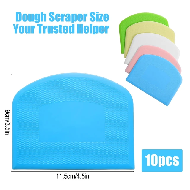 Alt view image 2 of 7 - 10 Pcs Plastic Bench Scraper for Baking - Bowl Dough Scraper for Bread Cutter - Multifunctional Kitchen food Scrapers Tool with Curved Edge, Cake Baking, Fondant Icing Smoother