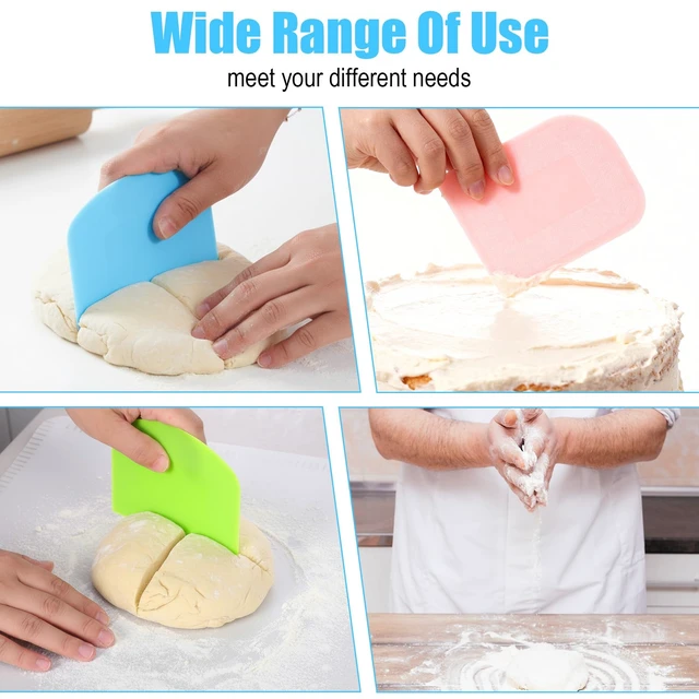 Alt view image 4 of 7 - 10 Pcs Plastic Bench Scraper for Baking - Bowl Dough Scraper for Bread Cutter - Multifunctional Kitchen food Scrapers Tool with Curved Edge, Cake Baking, Fondant Icing Smoother