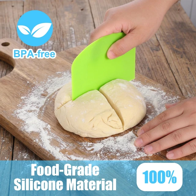 Alt view image 5 of 7 - 10 Pcs Plastic Bench Scraper for Baking - Bowl Dough Scraper for Bread Cutter - Multifunctional Kitchen food Scrapers Tool with Curved Edge, Cake Baking, Fondant Icing Smoother
