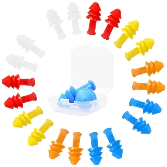 Main image of Ear Plugs for Sleeping - 10 Pairs Reusable Silicone Ear Plugs | NRR 26 dB,Waterproof and washable,suitable for noisy environments,swimming, showering,work, and study.Send a portable box.