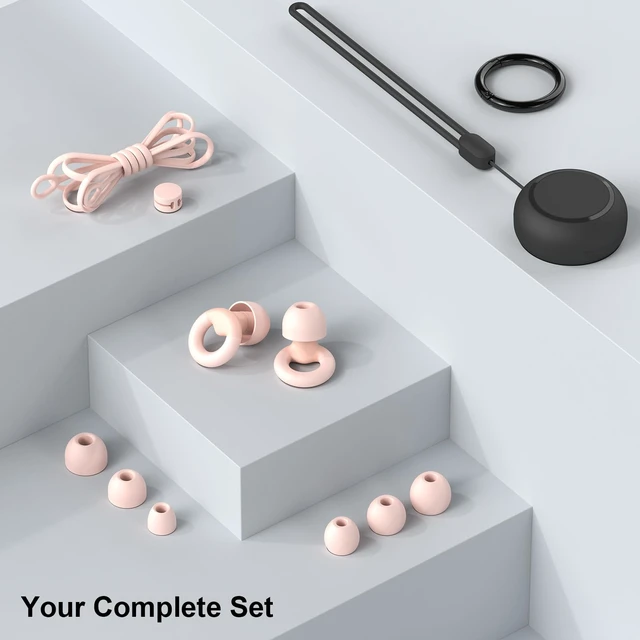 Alt view image 6 of 7 - Earplugs for Sleeping,Noise Reduction Soft Silicone Ear Plugs with 7 Pairs Ear Tips&One Connection Cord,Hearing Protection Reusable Earplugs for Sleeping,Concert, Work&Sound Reduction 25dB-30db