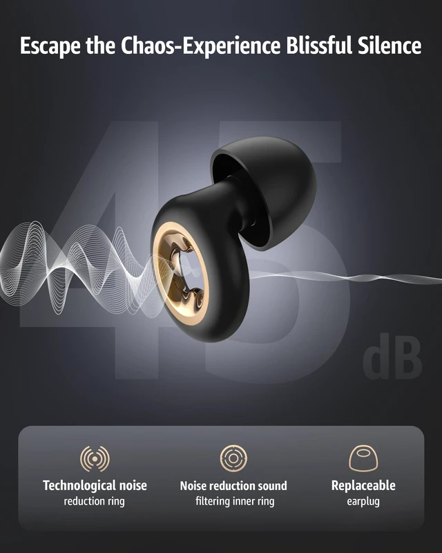 Alt view image 2 of 7 - Ear Plugs for Sleeping: Noise Cancelling,60DB & 8 Eartips,Ultra-Soft | Ear Plugs for Noise Reduction, Reusable Sleeping Earplugs for Snoring, Concert & Swimming Ear Protection, Side Sleepers