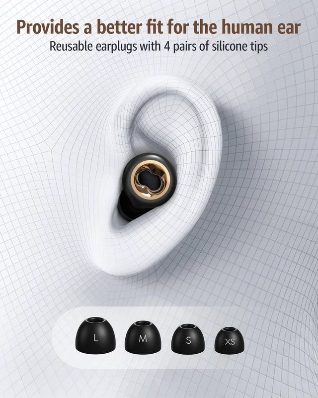 Alt view image 3 of 7 - Ear Plugs for Sleeping: Noise Cancelling,60DB & 8 Eartips,Ultra-Soft | Ear Plugs for Noise Reduction, Reusable Sleeping Earplugs for Snoring, Concert & Swimming Ear Protection, Side Sleepers