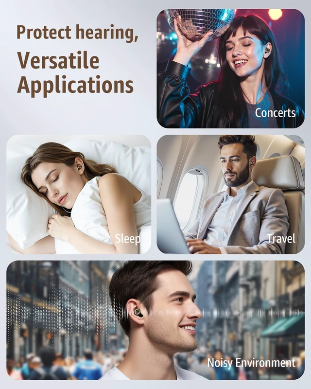Alt view image 7 of 7 - Ear Plugs for Sleeping: Noise Cancelling,60DB & 8 Eartips,Ultra-Soft | Ear Plugs for Noise Reduction, Reusable Sleeping Earplugs for Snoring, Concert & Swimming Ear Protection, Side Sleepers