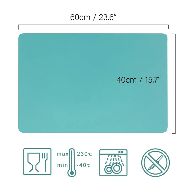 Alt view image 2 of 5 - Extra Large Silicone Mat 23.6 x 15.7 inches, Silicone Crafts Sheet, Casting Molds Mat, Countertop Protector, Placemat Table Mat Desk Saver Pad, Nonstick Nonskid, Black Green