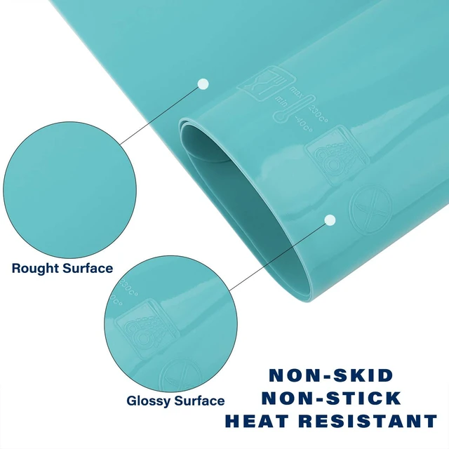 Alt view image 3 of 5 - Extra Large Silicone Mat 23.6 x 15.7 inches, Silicone Crafts Sheet, Casting Molds Mat, Countertop Protector, Placemat Table Mat Desk Saver Pad, Nonstick Nonskid, Black Green