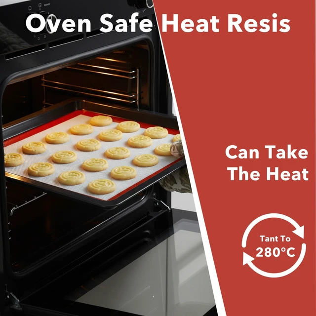 Alt view image 3 of 7 - 2 Pack Silicone Baking Mats, 16" x 24" Full Sheet Non-Stick Cookie Sheets Oven Safe Non-Stick Silicone Baking Sheet Liner for Macarons Cookies Cakes