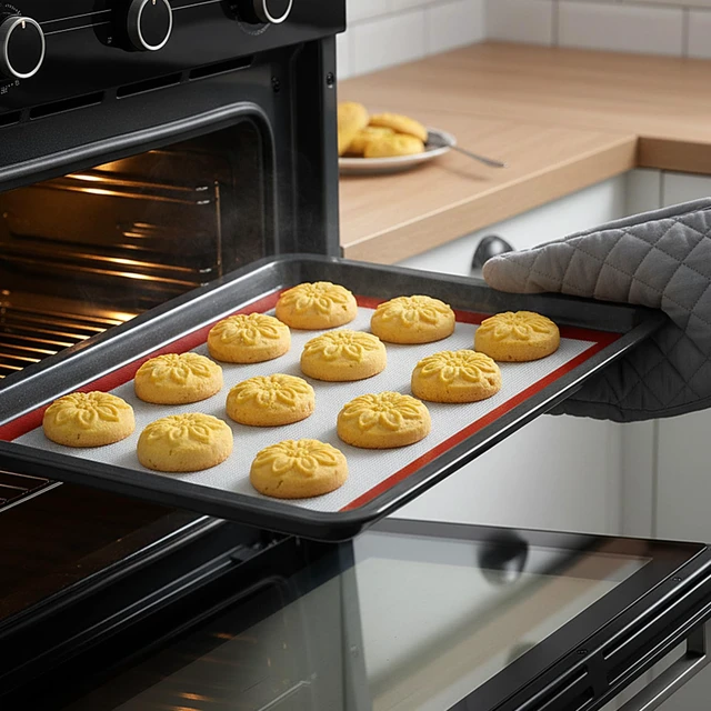 Alt view image 6 of 7 - 2 Pack Silicone Baking Mats, 16" x 24" Full Sheet Non-Stick Cookie Sheets Oven Safe Non-Stick Silicone Baking Sheet Liner for Macarons Cookies Cakes