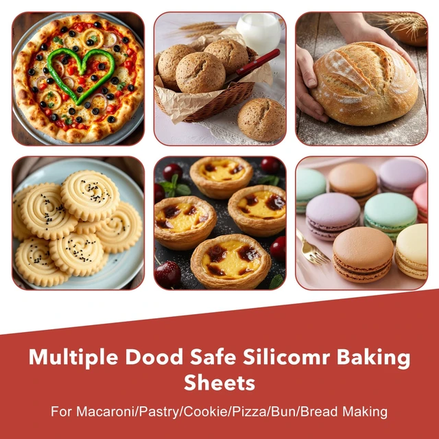 Alt view image 7 of 7 - 2 Pack Silicone Baking Mats, 16" x 24" Full Sheet Non-Stick Cookie Sheets Oven Safe Non-Stick Silicone Baking Sheet Liner for Macarons Cookies Cakes