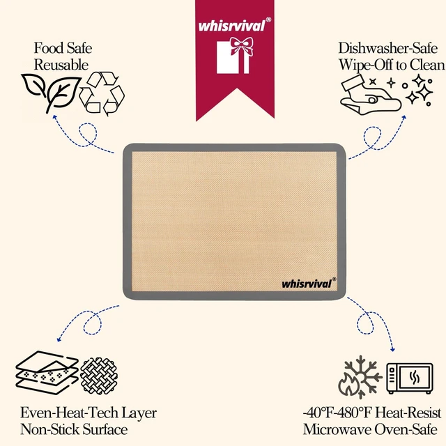 Alt view image 6 of 7 - 4 Pcs Silicone Baking Mat, Non-Stick, Reusable, Easy Cleanup | 480 Heat Resistant, Food Safe Silicone Mats for Baking Cookies, Macarons, Vegetables(Grey)