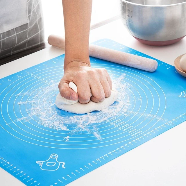 Main image of Silicone Baking Mat, Extra Thick Large Non Stick Pastry Mat Sheet for Dough Pie Crust Rolling Mats (Blue, L-16''(W)*24''(L))