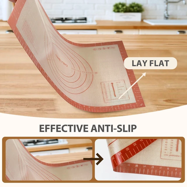 Alt view image 4 of 7 - 24" x 16" Silicone Baking Mat with Measurement Guides | Extra Thick Pastry Rolling & Sourdough Mat Baking Supplies for Making Pizza, Pie, Cookies and Bread