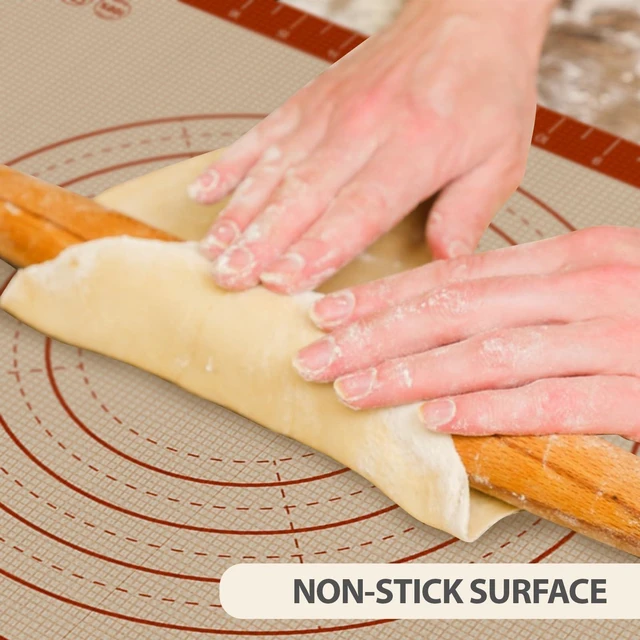 Alt view image 2 of 7 - 24" x 16" Silicone Baking Mat with Measurement Guides | Extra Thick Pastry Rolling & Sourdough Mat Baking Supplies for Making Pizza, Pie, Cookies and Bread