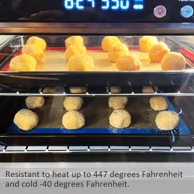 Alt view image 6 of 6 - Small Silicone Baking Mat, Quarter Sheet (11.8 x 8.5 In), 3 Pack | Non-stick, Heat-resistant, Reusable, For Oven, Toaster, Baking Pan, Air Fryer