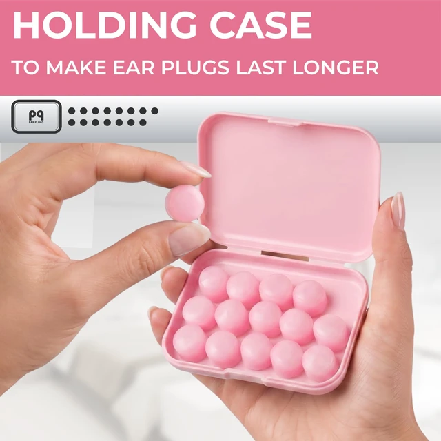 Alt view image 2 of 7 - PQ Wax Ear Plugs for Sleeping, Silicone, Pink, 15 Count | Soft Moldable Earplugs for Noise Reduction, Side Sleepers, Snoring, Swimming, Shower, Travel, Bath, Hearing Protection, Gel