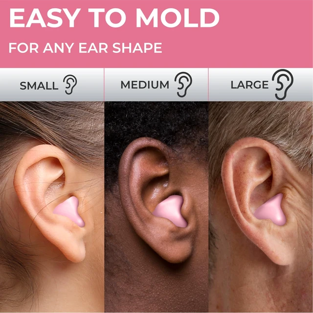 Alt view image 5 of 7 - PQ Wax Ear Plugs for Sleeping, Silicone, Pink, 15 Count | Soft Moldable Earplugs for Noise Reduction, Side Sleepers, Snoring, Swimming, Shower, Travel, Bath, Hearing Protection, Gel