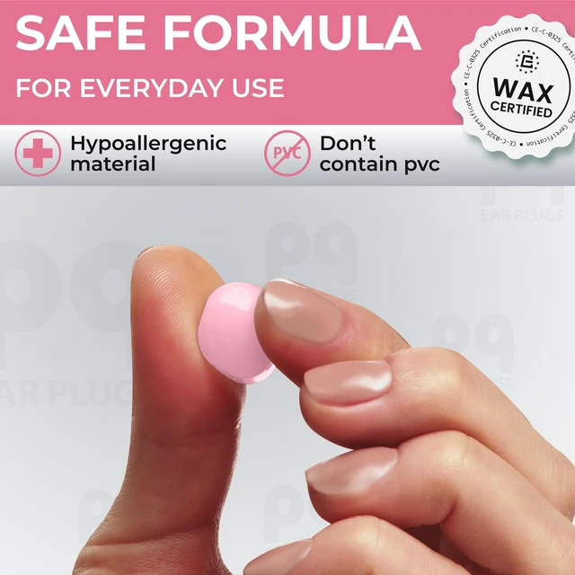 Alt view image 7 of 7 - PQ Wax Ear Plugs for Sleeping, Silicone, Pink, 15 Count | Soft Moldable Earplugs for Noise Reduction, Side Sleepers, Snoring, Swimming, Shower, Travel, Bath, Hearing Protection, Gel