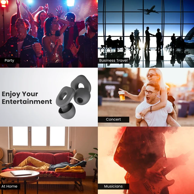 Alt view image 7 of 7 - 2 Pairs of Earplugs for Sleeping,Reusable Hearing Protection Ear Plugs with 8 Pairs Ear Tips & One Connector Cord,Soft Earplugs for Noise Reduction,Concert,Musician & Work - 25dB-30dB