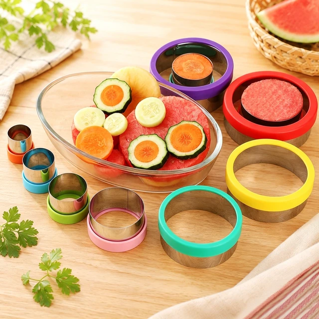 Alt view image 7 of 7 - 10 Pcs Round Cookie Cutters Set Stainless Steel Biscuit Cutter
