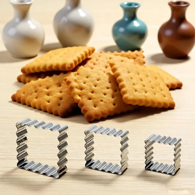 Alt view image 6 of 7 - 11Pcs Scalloped Cookie Cutter Set, Assorted Sizes-Include3 Square,3 Rectangle and 5 Round Fondant Molds,Reusable with Jagged Edge Design for a Special Event Holiday Everyday Treat (11Pcs)