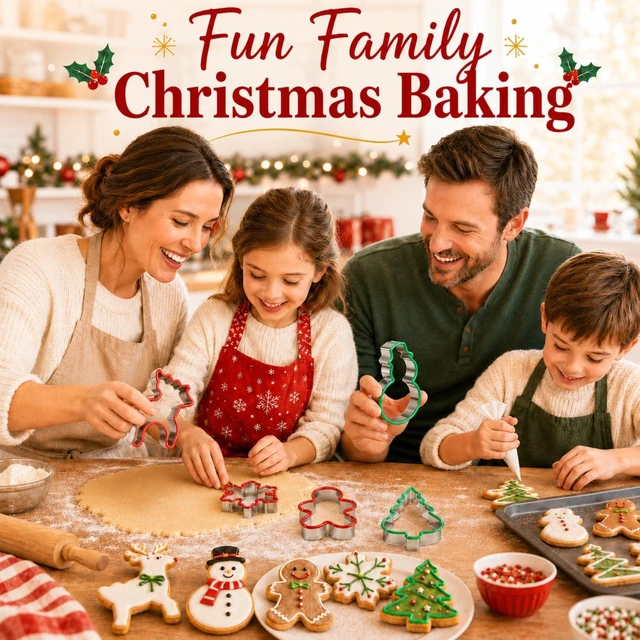 Alt view image 6 of 6 - Christmas Cookie Cutter Set, 5-Piece Stainless Steel with Soft Edges | Gingerbread man, snowflake, snowman, tree and reindeer shapes for holiday baking
