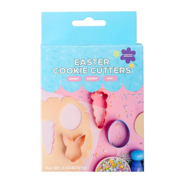 Alt view image 7 of 7 - Cookie Cutters with Sprinkle Mix & Candy Eyeballs 2 oz Sprinkles, Food-Safe Cookie Cutters, Baking & Decorating Kit (Easter)