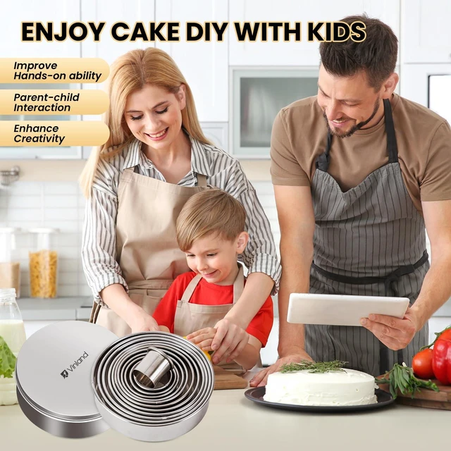 Alt view image 6 of 6 - 12 Pcs 304 Stainless Steel Biscuit Cutter Set - Round Cookie Cutters for Baking (1/2/3/4/5'') with Storage Box, Dough Pastry Cake Circle Cutting Ring Molds, Non-Rust, Dishwasher Safe & 1.5 High