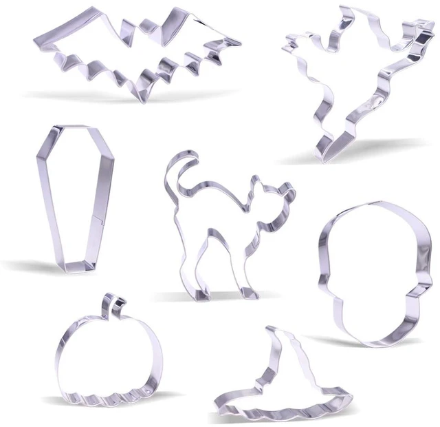 Main image of Large Halloween Cookie Cutter Set - 7 Piece - Stainless Steel