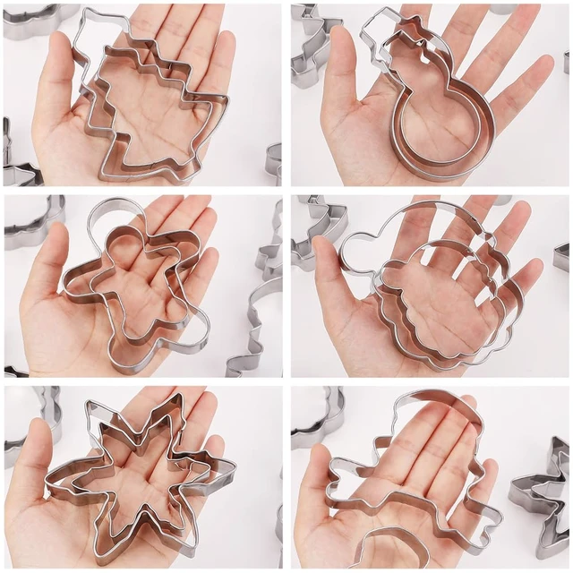 Alt view image 2 of 6 - 4" Large Christmas Cookie Cutters Set,Thickened Stainless Steel | Sandwich cutters & biscuit molds.Sturdy for cookies,sandwiches, cake,fruit.Ideal for DIY baking,home use,and parties.