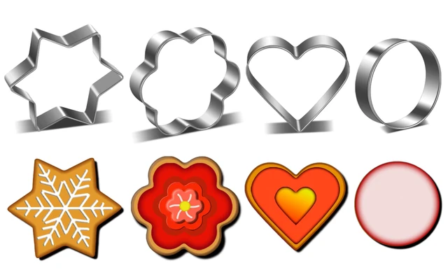 Alt view image 2 of 7 - Metal Cookie Cutters Set- Heart, Star, Round, Flower - 12Pcs Cookie Cutters - Heart Star Cookie Cutter Round Small Cutter Flower Cookie Cutter for Baking