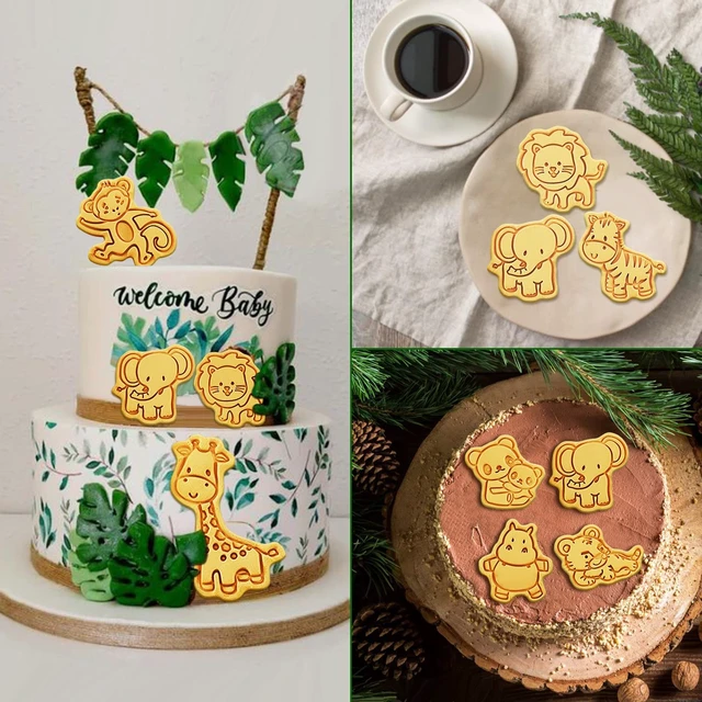 Alt view image 6 of 7 - Animal Cookie Cutters With Plunger Stamps,8 Pcs 3D Animal Cookie Cutters | Animal Embossing Cutters for Biscuit Fondant Cheese Baking Molds