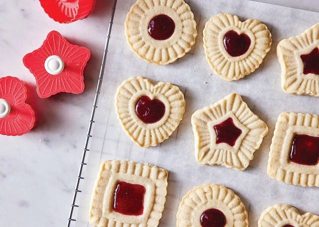 Alt view image 3 of 7 - Baking Company Thumbprint Pop Out Cookie Cutters, 4 Piece Set, For Embossed Thumbprint And Filled Cookies For Holiday And Everyday Baking