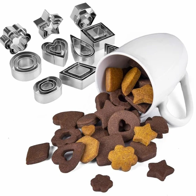 Alt view image 2 of 5 - 30Pcs Mini Cookie Cutter Set with Box, 3 Sizes Per Shape | Stainless Steel, Tiny Polymer Clay Cutters, Small Geometric Biscuit Mold Set, Safe for Kids