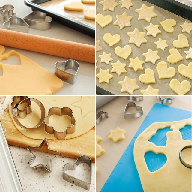Alt view image 3 of 5 - 30Pcs Mini Cookie Cutter Set with Box, 3 Sizes Per Shape | Stainless Steel, Tiny Polymer Clay Cutters, Small Geometric Biscuit Mold Set, Safe for Kids