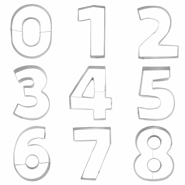 Alt view image 3 of 7 - Number Shaped Cookie Cutters Stainless Steel 9Pcs 2in Round Corners | 0-8 Numbers Reversible 6&9 Fondant Molds for Birthday, Anniversary, Graduation, Holiday Baking, Cake Decor and Playdough Clay
