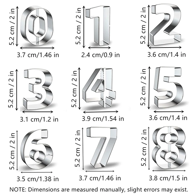 Alt view image 4 of 7 - Number Shaped Cookie Cutters Stainless Steel 9Pcs 2in Round Corners | 0-8 Numbers Reversible 6&9 Fondant Molds for Birthday, Anniversary, Graduation, Holiday Baking, Cake Decor and Playdough Clay