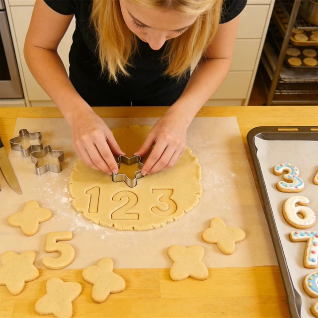 Alt view image 7 of 7 - Number Shaped Cookie Cutters Stainless Steel 9Pcs 2in Round Corners | 0-8 Numbers Reversible 6&9 Fondant Molds for Birthday, Anniversary, Graduation, Holiday Baking, Cake Decor and Playdough Clay