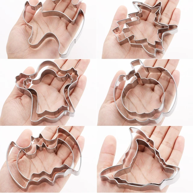 Alt view image 5 of 6 - Large Halloween Cookie Cutters,12pc/Set Thickened Stainless Steel. | Sandwich cutters & biscuit molds.Sturdy for cookies,sandwiches, cake,fruit.Ideal for DIY baking,home use,and parties.