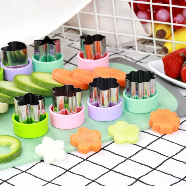Alt view image 4 of 7 - Vegetable Cutter Shapes Set (8 Pack) 1.5" Stainless Steel Mini Cookie & Fruit Cutters for Kids, Bento Lunch, Sandwich, Fondant, Cheese, Baking & Food Prep